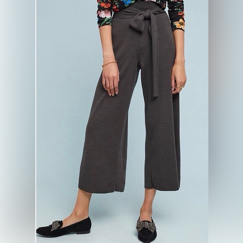 Moth by Anthropologie Charcoal Wide-Leg Pants, Size S